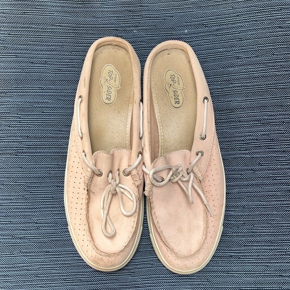 EUC WOMEN’S SIZE 9 PALE PINK SPERRY TOPSIDER LEATHER LOAFERS/MULES - Picture 6 of 6